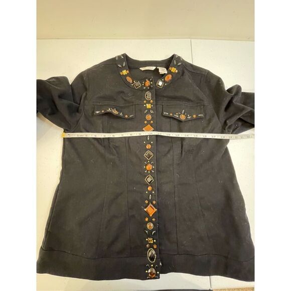 Laura Ashley women’s medium black jean jacket - Picture 3 of 6